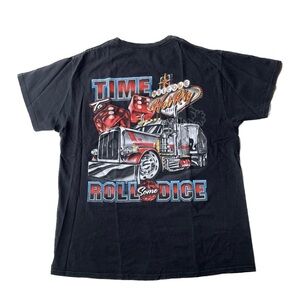 Black Graphic Hot Rig Truck Vegas T-Shirt